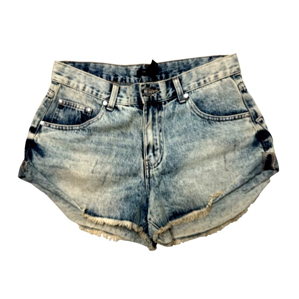 Forever 21 Acid Wash Distressed Denim Shorts - Frayed Hem - Size 28